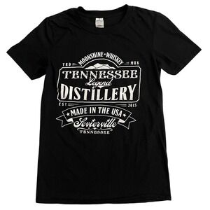 Tennessee Legend Distillery Women Moonshine Whiskey Black T-Shirt Sevierville 23
